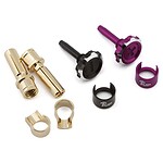 1UP Racing Lockdown Adjustable Bullet Plug Grips w/4mm Bullets Purple/Black 1UP190443