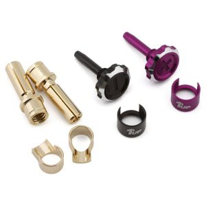 1UP Racing Lockdown Adjustable Bullet Plug Grips w/4mm Bullets Purple/Black 1UP190443