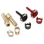 1UP Racing Lockdown Adjustable Bullet Plug Grips w/4mm Bullets (Red/Black) 1UP190445
