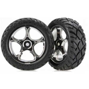 Traxxas Front Chrome Wheels/Anaconda Tires  Bandit VXL XL-5