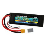 Lectron Pro 7.4V 2S 5200mAh 35C Lipo Battery with XT60 Connector + CSRC adapter for XT60