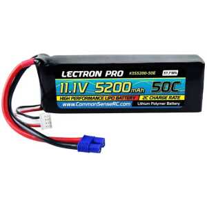 Lectron Pro 11.1V 3S 5200mAh 50C Lipo Battery with EC3 Connector