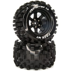 Duratrax Faze MT 2.8 Pre-Mounted Front/Rear Tires C2 - 14mm Black (2)