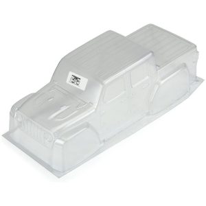 Clear RC truck body shell for off-road vehicle customization. Compatible with popular electrical RC trucks.