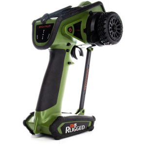 Radio control transmitter for RC cars, durable gaming accessory, remote car control.
