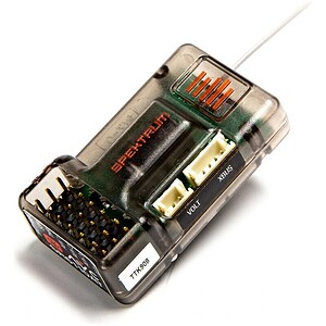 Remote control car electronic receiver with multiple connection ports.
