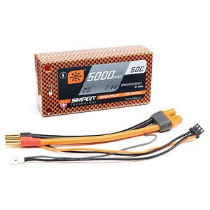Spektrum 5000mAh 2S 7.4V 50C Smart LiPo Hardcase 5mm Tubes