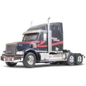 Remote control semi-truck model for RC car enthusiasts and racing fans.