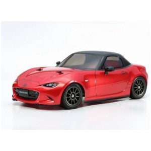 Red RC car, detailed scale model of Mazda MX-5, perfect for hobby enthusiasts.