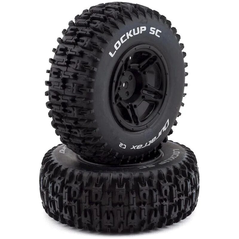 Duratrax Lockup SC 1:10 Pre-Mounted Rear Tire - Black C2 (2) (Fits Slash)