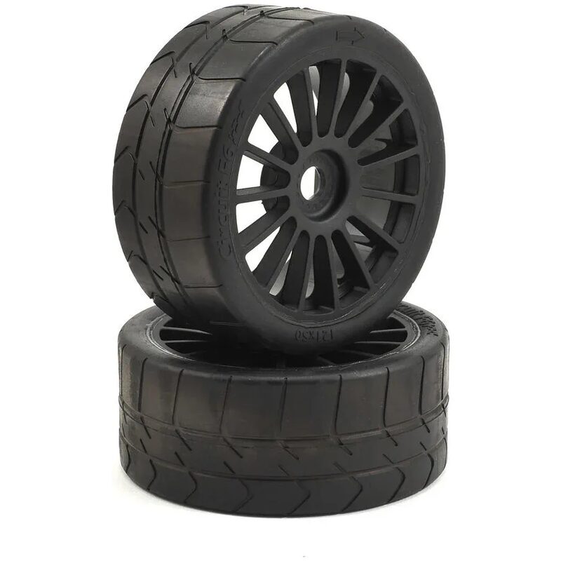 Losi 6IX Long Wear Pre-Mounted Tire & Black Wheel (2)