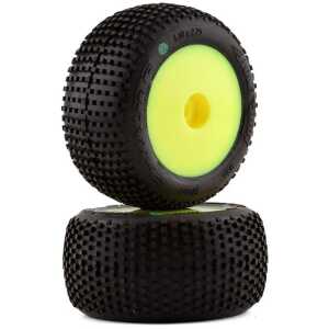 Pro-Line Hole Shot Tires Pre-Mounted on Yellow Mini-T 2.0 Wheels - Front/Rear