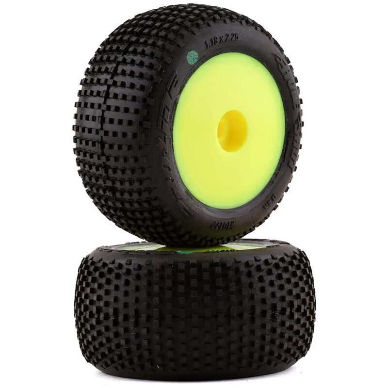 Pro-Line Hole Shot Tires Pre-Mounted on Yellow Mini-T 2.0 Wheels - Front/Rear