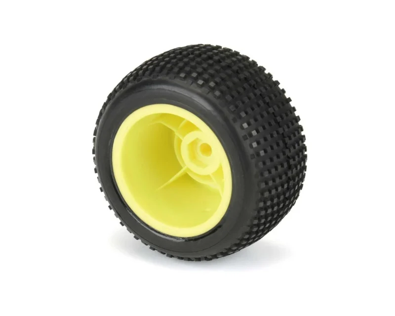 Pro-Line Hole Shot Tires Pre-Mounted on Yellow Mini-T 2.0 Wheels - Front/Rear
