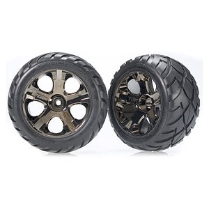 Traxxas Tires & Wheels Glued All-Star Chrome Anaconda (Nitro Rear/Elec Front) TRA3776A
