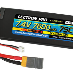 High-performance RC car lithium polymer battery for hobby and racing use.