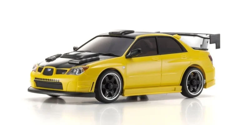 1/28 Kyosho Mini-Z Subaru Impreza with Aero Kit and CFRP Hood - Metallic Yellow - kyo32620my-2 1/28 Kyosho Mini-Z Subaru Impreza with Aero Kit and CFRP Hood - Metallic Yellow