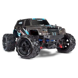 Heavy-duty RC off-road monster truck for racing and hobby enthusiasts.