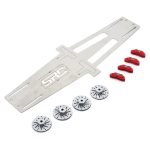 High-performance RC car chassis and wheel adapters for off-road racing.