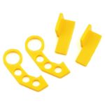 Yellow RC car suspension arm and mount bushings for off-road driving performance.
