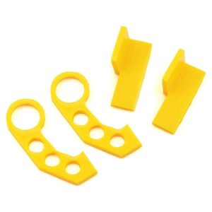Yellow RC car suspension arm and mount bushings for off-road driving performance.