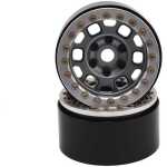 High-performance RC car wheel with metal hub and precision nuts for off-road racing.