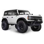 1/10 TRX-4 Trail Crawler Truck w/2021 Ford Bronco Body Oxford White 92076-4-WHT - tra92076-4-wht Remote control off-road RC car with rugged tires and durable build.