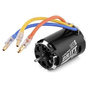 High-performance RC car brushless motor with ESC and colorful wiring for off-road racing.