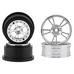 SSD RC V Spoke Aluminum Front and Rear 2.2 Drag Racing Wheels - Silver (Set of 4)