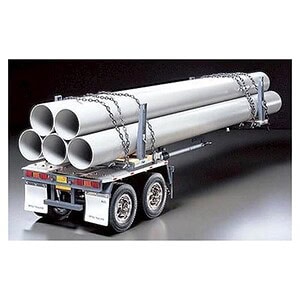 Large RC model pipes and trailer for RC car enthusiasts and industrial applications.