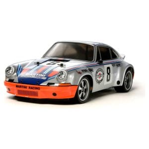 Highly detailed Porsche RC car with Martini racing livery, perfect for collectors and hobbyists.
