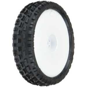 Pro-Line Wedge Squared 2.2 2WD Z3 Buggy Tires - White Wheel Mounted (2) (Fits RB7 - B6 - B6D)