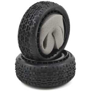 Durable rubber tires with foam inserts for RC cars.