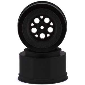 Durable black rubber wheel designed for RC cars, suitable for off-road and on-road racing.