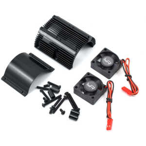 Yeah Racing 1/8 Twin Fan Aluminum Heat Sink w/2 Fans Black 40.8mm diameter YA-0261BK