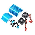 Yeah Racing 1/8 Twin Fan Aluminum Heat Sink w/2 Fans Blue 40.8mm diameter YA-0261BU - yea-ya-0261bu Yeah Racing 1/8 Twin Fan Aluminum Heat Sink w/2 Fans Blue 40.8mm diameter YA-0261BU