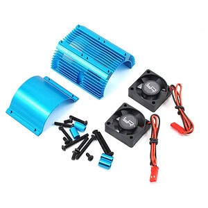 Yeah Racing 1/8 Twin Fan Aluminum Heat Sink w/2 Fans Blue 40.8mm diameter YA-0261BU