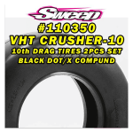 Sweep 1:10 Drag VHT Crusher-10 Belted Tire - Black Dot (2pc Set) - sweep1 Sweep 1:10 Drag VHT Crusher-10 Belted Tire - Black Dot (2pc Set)