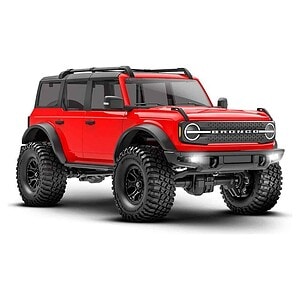 Red RC off-road monster truck with large tires and rugged design, perfect for RC car enthusiasts.