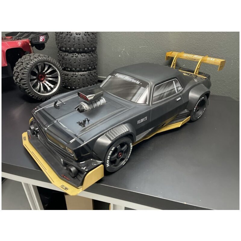StupidRC Active Rear Wing For Arrma Felony – 1:7 Scale, Silver (STP1169, Made In Brazil)