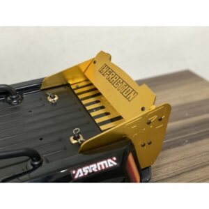 Durable RC car bumper with "Under Construction" design, perfect for racing and off-road use.