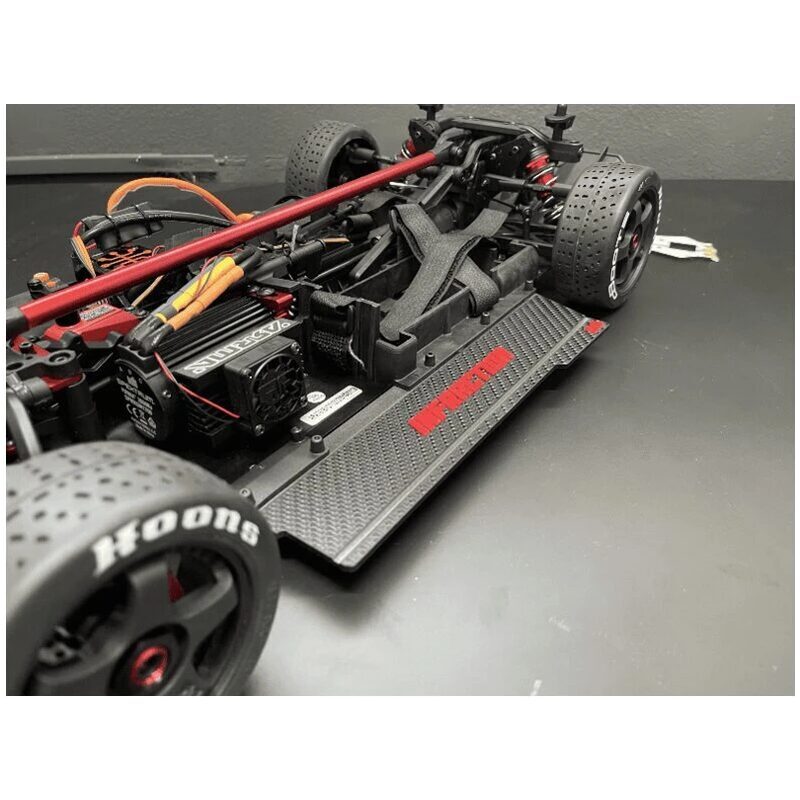 Stupid RC Arrma Infraction Side Skirt Carbon Fiber With Red STP1172CF