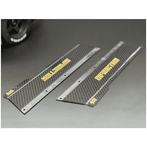 Stupid RC Arrma Infraction Side Skirt Carbon Fiber With Gold Inserts STP1172CFGD