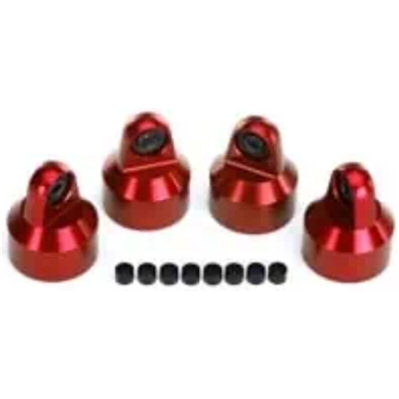 Traxxas Shock caps aluminum (red-anodized) GTX shocks (4)/ spacers (8) TRA7764R - 7764r-252w Traxxas Shock caps aluminum (red-anodized) GTX shocks (4)/ spacers (8) TRA7764R