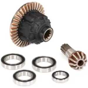 High-quality RC car differential gear and bearing set for durability and performance.
