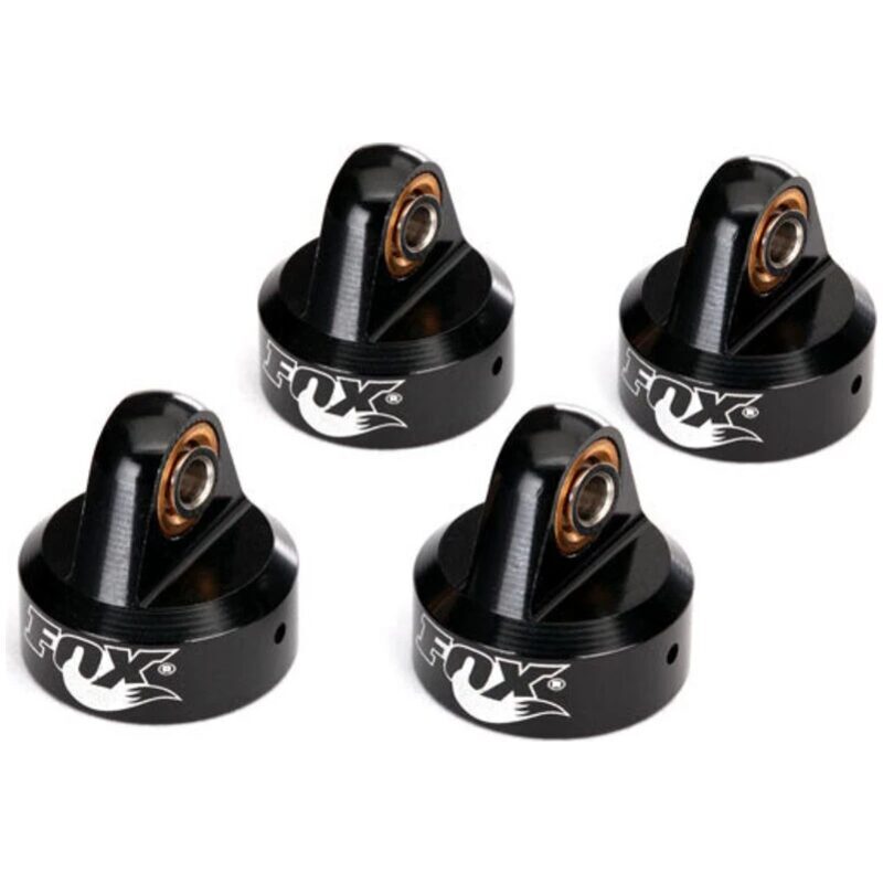 Traxxas Shock caps aluminum (black-anodized) Fox shocks (4) TRA8456