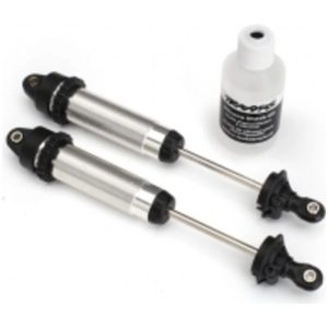 Traxxas Shocks GTR 139mm silver aluminum (fully assembled w/o springs) (rear threaded) (2) TRA8460