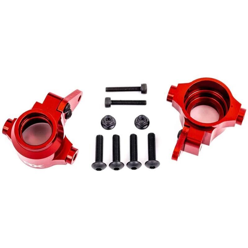 Traxxas Sledge Aluminum Steering Blocks Left and Right (2) Red TRA9635R