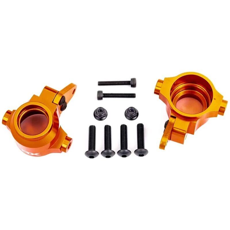Traxxas Sledge Aluminum Steering Blocks Left and Right (2) Orange TRA9635T