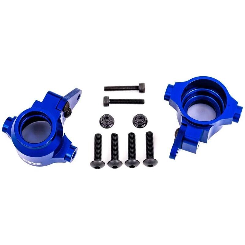 Traxxas Sledge Aluminum Steering Blocks Left and Right (2) Blue TRA9635X